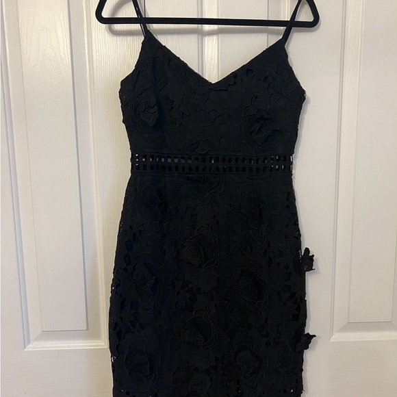 Midi black lace trumpet dress - Size L - Picture 2 of 3